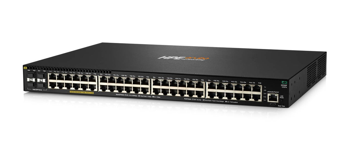 Switch 2930F 48GPoE+4SFP 740W Swch Hewlett Packard Enterprise HPE Aruba 2930F