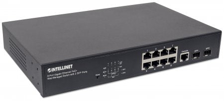 Switch INTELLINET  Administrable Gigabit Ethernet de 8 puertos PoE+ con 2 puertos