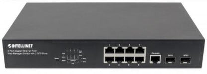 Switch INTELLINET  Administrable Gigabit Ethernet de 8 puertos PoE+ con 2 puertos