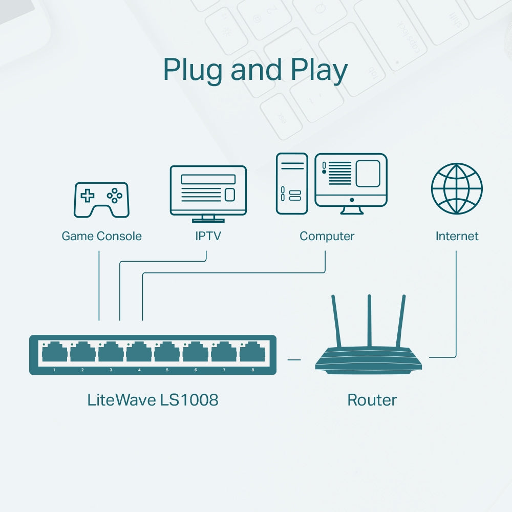 Switch No administrable  TP-LINK LS1008