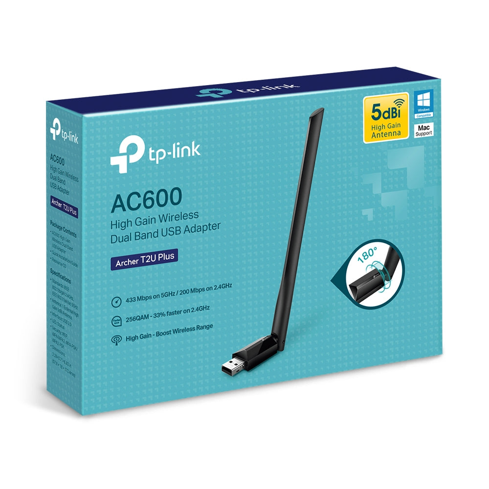 Adaptador USB 2.0 AC600 Inalámbrico TP-LINK Archer T2U Plus