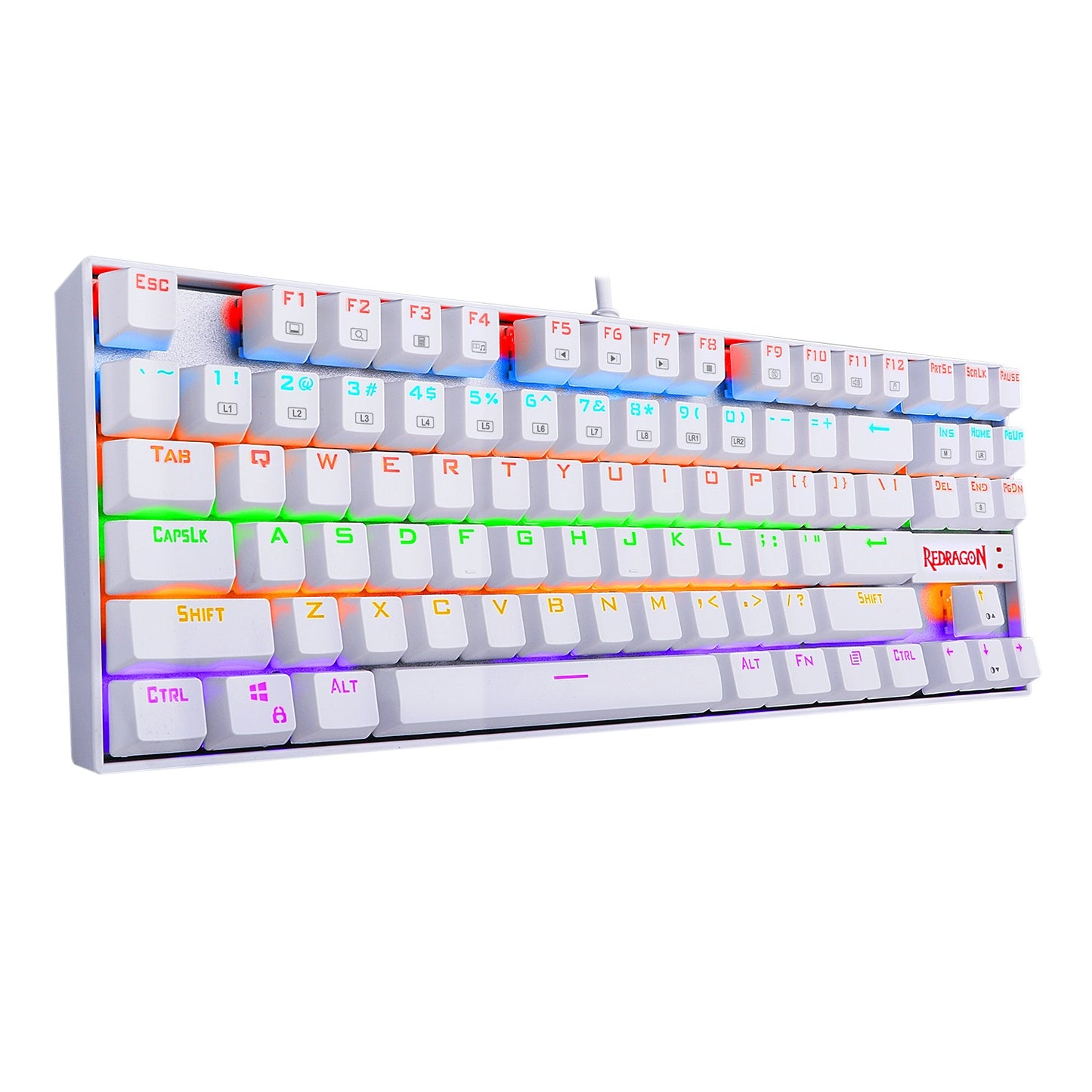 Teclado Mecánico Redragon Kumara White Rainbow