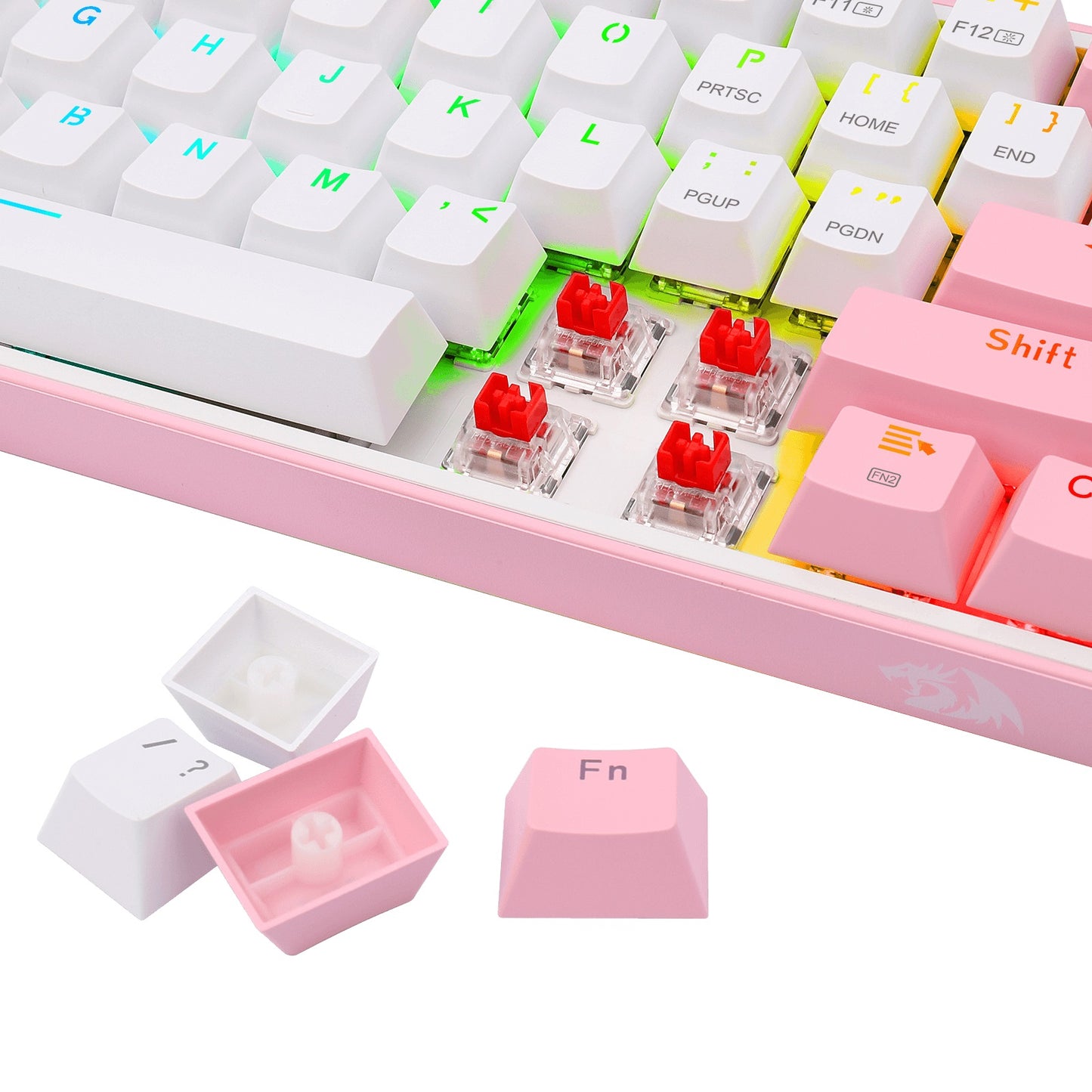 Teclado Mecánico Redragon Fizz Pro White/Pink