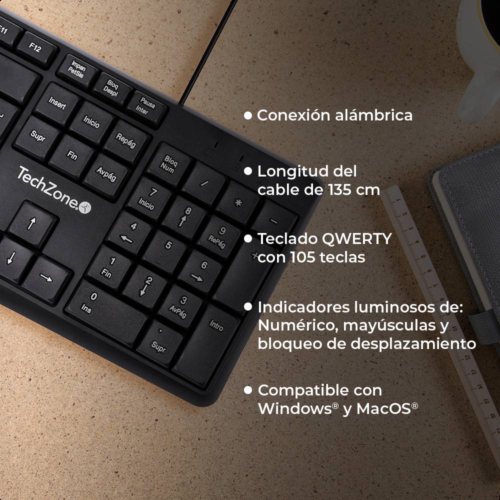 Teclado TECHZONE TZACTCA04