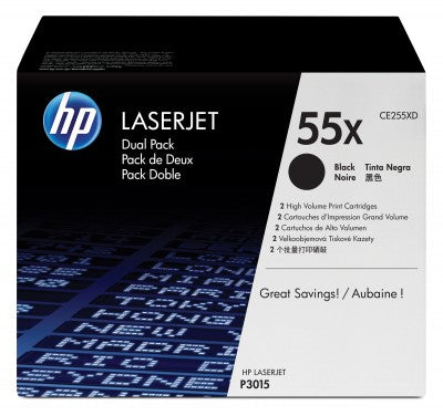 Tóner HP 55X - CE255XD, Negro - Alto rendimiento