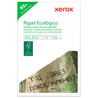 Papel Cortado Xerox Bond Ecológico Oficio Verde 75Grs 93% Blancura C/5000 Hojas