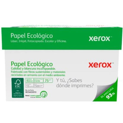 Papel Cortado Xerox Bond Ecológico Oficio Verde 75Grs 93% Blancura C/5000 Hojas