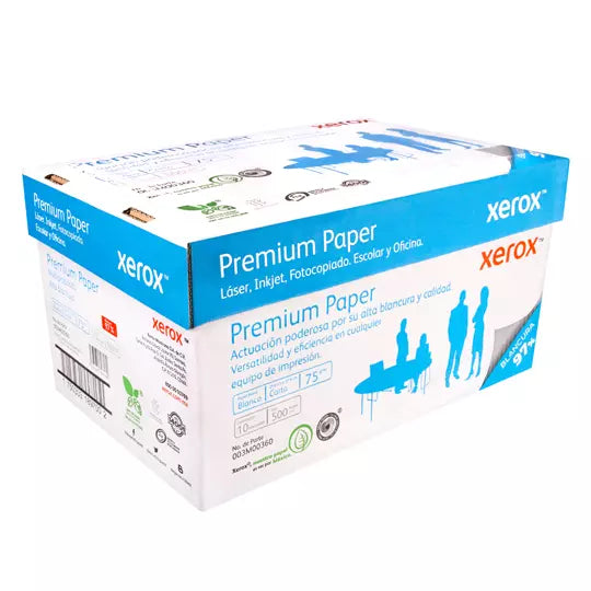 Papel Cortado Xerox Premium Azul Carta 97% Blancura 75Grs Caja C/5000 hojas